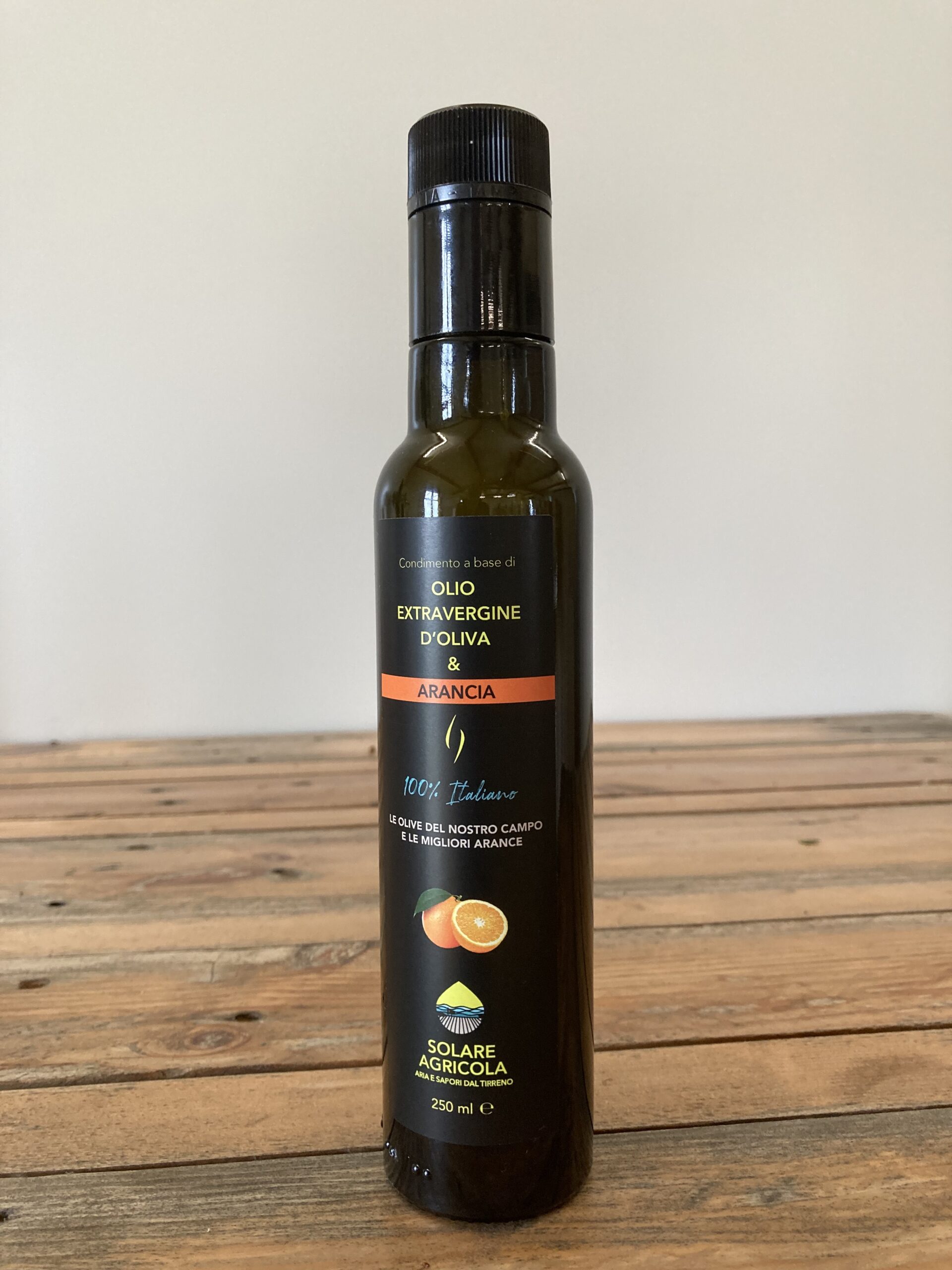 Bottiglia da 250 ml Condimento a base di Olio EVO e Arancia